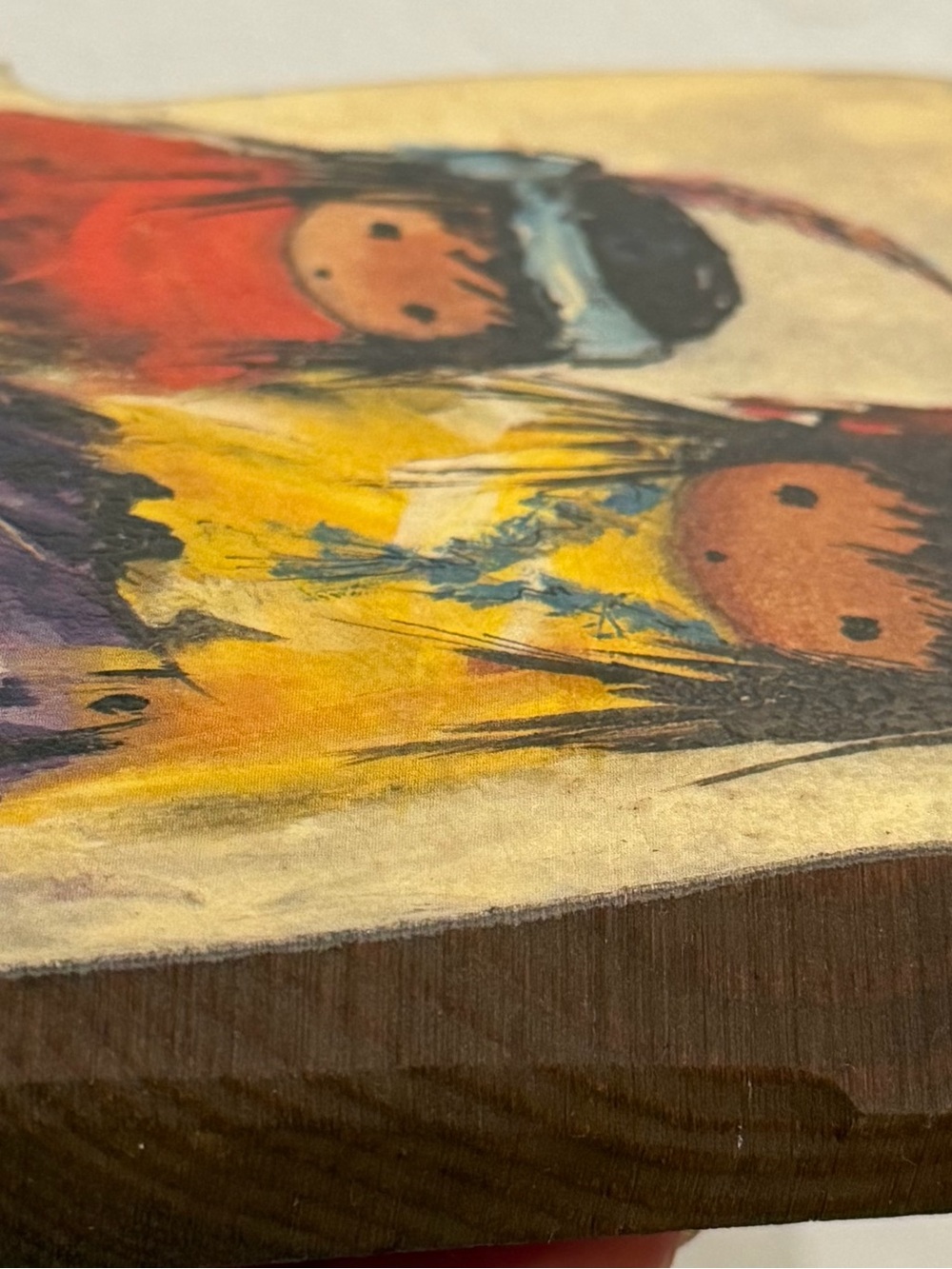 Vintage “Wandering” print on wood by artist DeGrazia - Picture 4 of 5